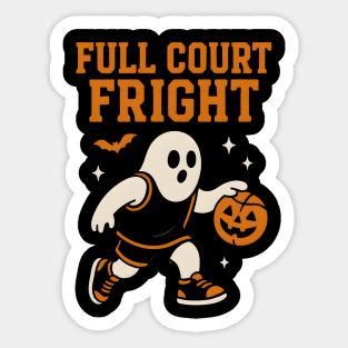 Full Court Fright Basketball Ghost Halloween Graphic Sticker
